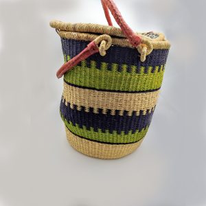 Laundry Basket & Lid- Green and Lime